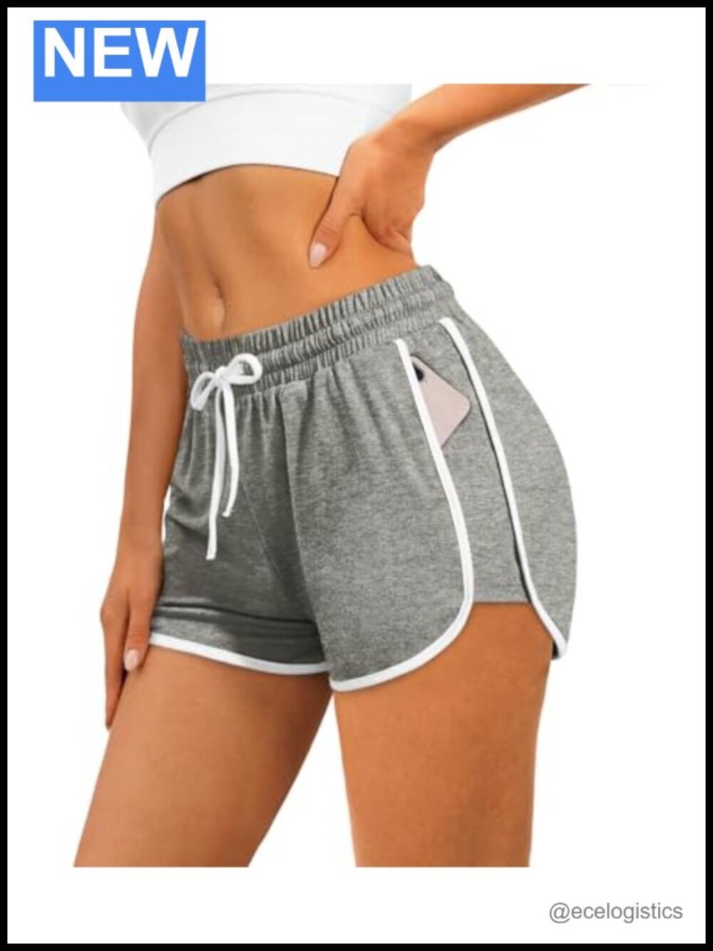 Color Block Dolphin Shorts with Pockets and Drawstring